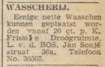 Artikel 'Wasscherij.' uit Rotterdamsch nieuwsblad van 16 nov 1937