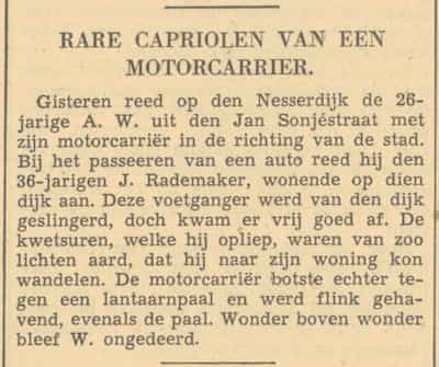 Artikel 'Rare capriolen van een motorcarrier.' uit  van  dec 
