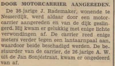 Artikel 'Door motorcarrier aangereden.' uit  van  dec 
