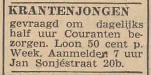 Artikel 'Krantenjongen' uit  van  dec 
