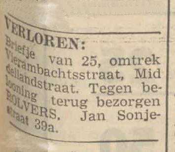 Artikel 'Verloren:' uit  van  dec 

