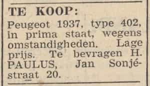 Artikel 'Te koop:' uit Algemeen Dagblad van 1 mei 1970
