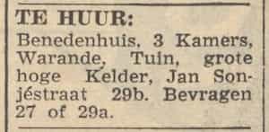 Artikel 'Te huur:' uit Rotterdamsch nieuwsblad van 2 mei 1904
