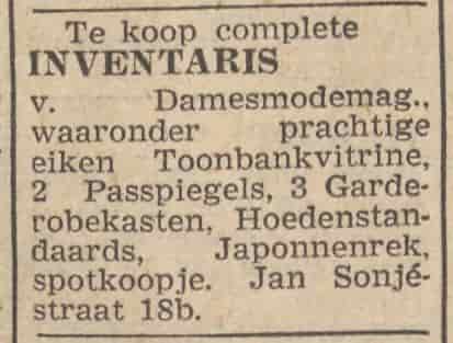 Artikel 'inventaris' uit Het Rotterdamsch parool van 28 jan 1953
