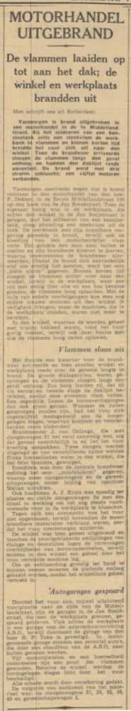 Artikel 'Motorhandel uitgebrand' uit  van  dec 
