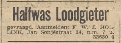 Artikel 'Halfwas Loodgieter' uit Het Rotterdamsch parool van 6 feb 1964
