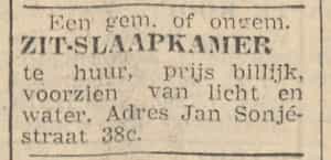 Artikel 'zit-slaapkamer' uit Rotterdamsch nieuwsblad van 2 mei 1904
