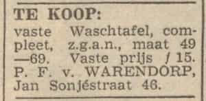 Artikel 'Te koop:' uit Algemeen Dagblad van 1 mei 1970
