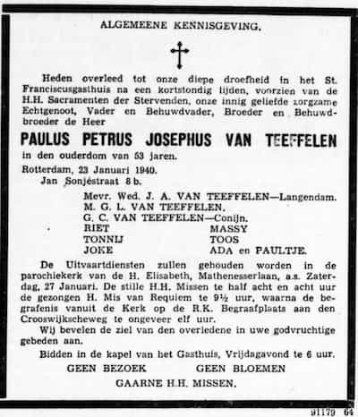 Artikel 'Paulus Petrus Josephus van Teeffelen' uit  van  dec 
