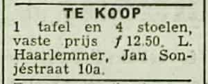 Artikel 'Te koop' uit Algemeen Dagblad van 1 mei 1970
