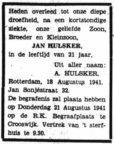 Artikel 'Jan Hulsker,' uit Het Rotterdamsch parool van 6 feb 1964
