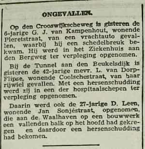 Artikel 'Ongevallen.' uit  van  dec 
