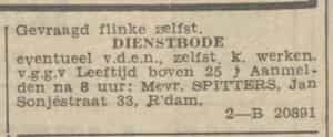 Artikel 'dienstbode' uit Algemeen Dagblad van 8 apr 1982

