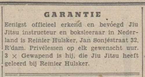 Artikel 'Garantie' uit Het Rotterdamsch parool van 6 feb 1964
