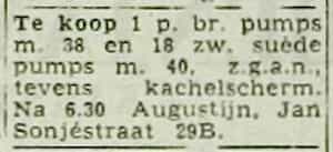 Artikel 'Te koop' uit Algemeen Dagblad van 1 mei 1970
