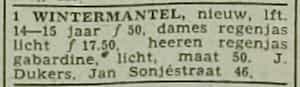 Artikel '1 Wintermantel,' uit Algemeen Dagblad van 1 mei 1970
