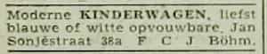 Artikel 'kinderwagen,' uit De Maasbode van 28 okt 1926

