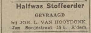 Artikel 'Halfwas Stoffeerder' uit  van  dec 
