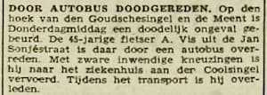 Artikel 'Door autobus doodgereden.' uit  van  dec 
