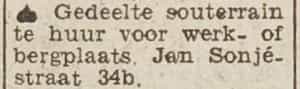 Artikel 'Gedeelte souterrain' uit Het Rotterdamsch parool van 6 feb 1964
