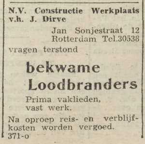 Artikel 'bekwame Loodbranders' uit  van  dec 
