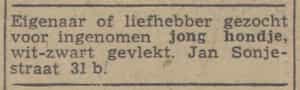 Artikel 'jong hondje,' uit  van  dec 
