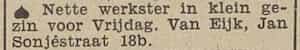 Artikel 'Nette werkster' uit  van  dec 
