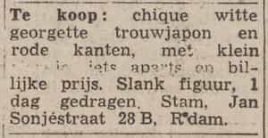 Artikel 'Te koop:' uit Algemeen Dagblad van 1 mei 1970
