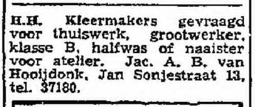 Artikel 'Heren Kleermakers gevraagd' uit  van  dec 
