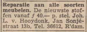 Artikel 'Reparatie aan alle soorten meubelen.' uit  van  dec 
