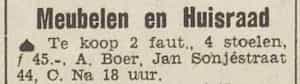 Artikel 'Meubelen en Huisraad' uit Algemeen Dagblad van 1 mei 1970
