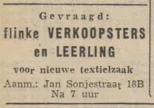 Artikel 'flinke verkoopsters en leerling' uit  van  dec 
