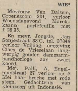 Artikel 'Wie?' uit De Maasbode van 28 okt 1926
