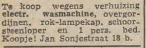 Artikel 'electrische wasmachine,' uit Algemeen Dagblad van 1 mei 1970
