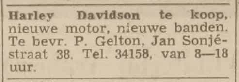 Artikel 'Harley Davidson' uit Algemeen Dagblad van 1 mei 1970
