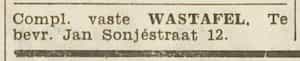Artikel 'wastafel.' uit Algemeen Dagblad van 1 mei 1970
