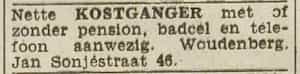 Artikel 'kostganger' uit Rotterdamsch nieuwsblad van 2 mei 1904
