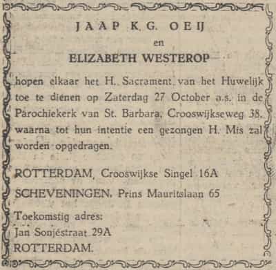 Artikel 'Jaap K.G. Oeij en Elizabeth Westerop' uit  van  dec 
