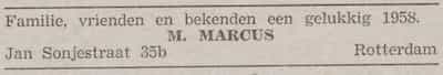 Artikel 'M. Marcus' uit Algemeen Dagblad van 1 mei 1970
