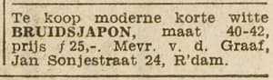Artikel 'bruidsjapon,' uit Algemeen Dagblad van 1 mei 1970
