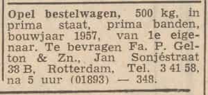 Artikel 'Opel bestelwagen,' uit Algemeen Dagblad van 1 mei 1970
