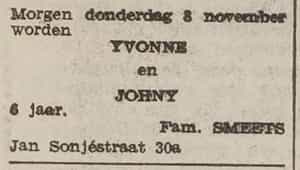 Artikel 'Yvonne en Johnny' uit Het Rotterdamsch parool van 6 feb 1964
