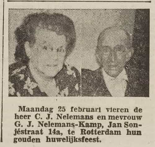 Artikel 'Gouden huwelijksfeest' uit Rotterdamsch nieuwsblad van 2 apr 1907
