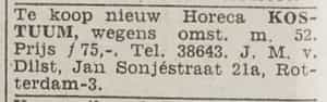 Artikel 'kostuum,' uit Algemeen Dagblad van 1 mei 1970
