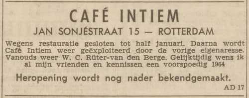 Artikel 'Café Intiem' uit  van  dec 
