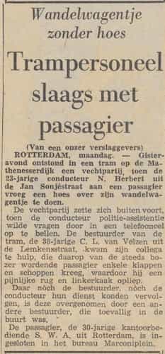 Artikel 'Trampersoneel slaags met passagier' uit  van  dec 
