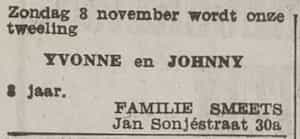 Artikel 'Yvonne en Johnny' uit Het Rotterdamsch parool van 6 feb 1964
