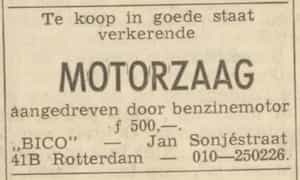 Artikel 'motorzaag' uit Algemeen Dagblad van 1 mei 1970
