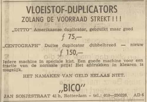 Artikel 'Vloeistof-duplicators' uit Algemeen Dagblad van 1 mei 1970
