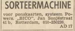 Artikel 'Sorteermachine' uit Algemeen Dagblad van 1 mei 1970
